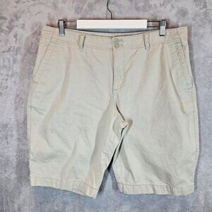 Eddie Bauer womens 16 Khaki Beige Cotton Casual Shorts Pockets Cotton breathable